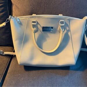 Beige Structured Tote Bag